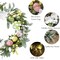 18-Inch Lighted Easter Wreath – Pre-Lit Spring Door Decor with Pastel Eggs, Daisy Flowers & Silk Lamb’s Ear Leaves, Farmhouse Indoor & Outdoor Wall Wreath